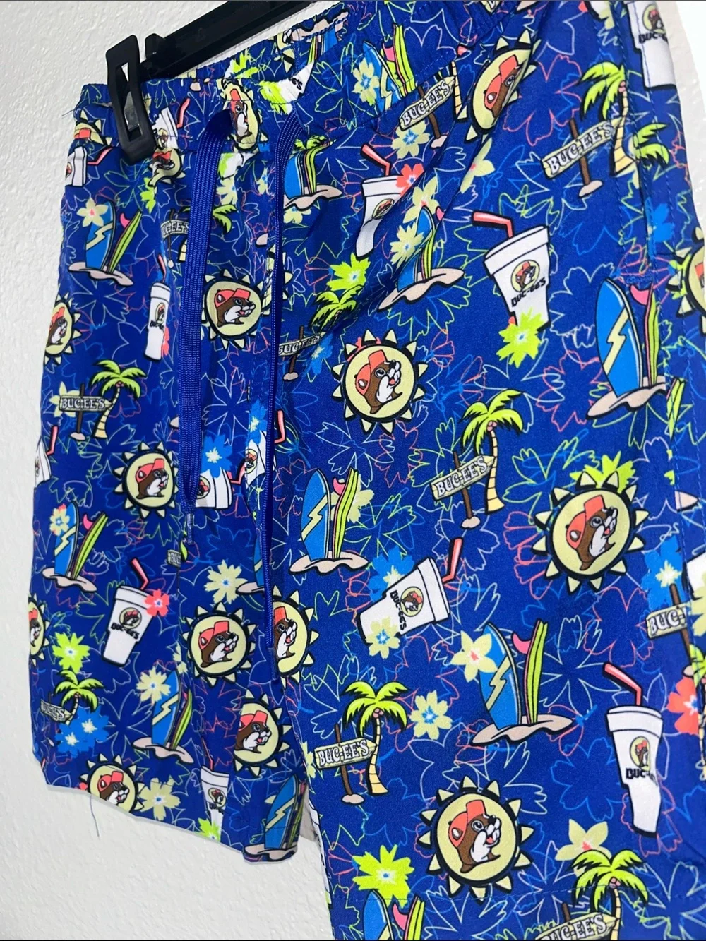 Boy’s Blue Buc-ee’s Tropical Swim Trunks - Sz Small